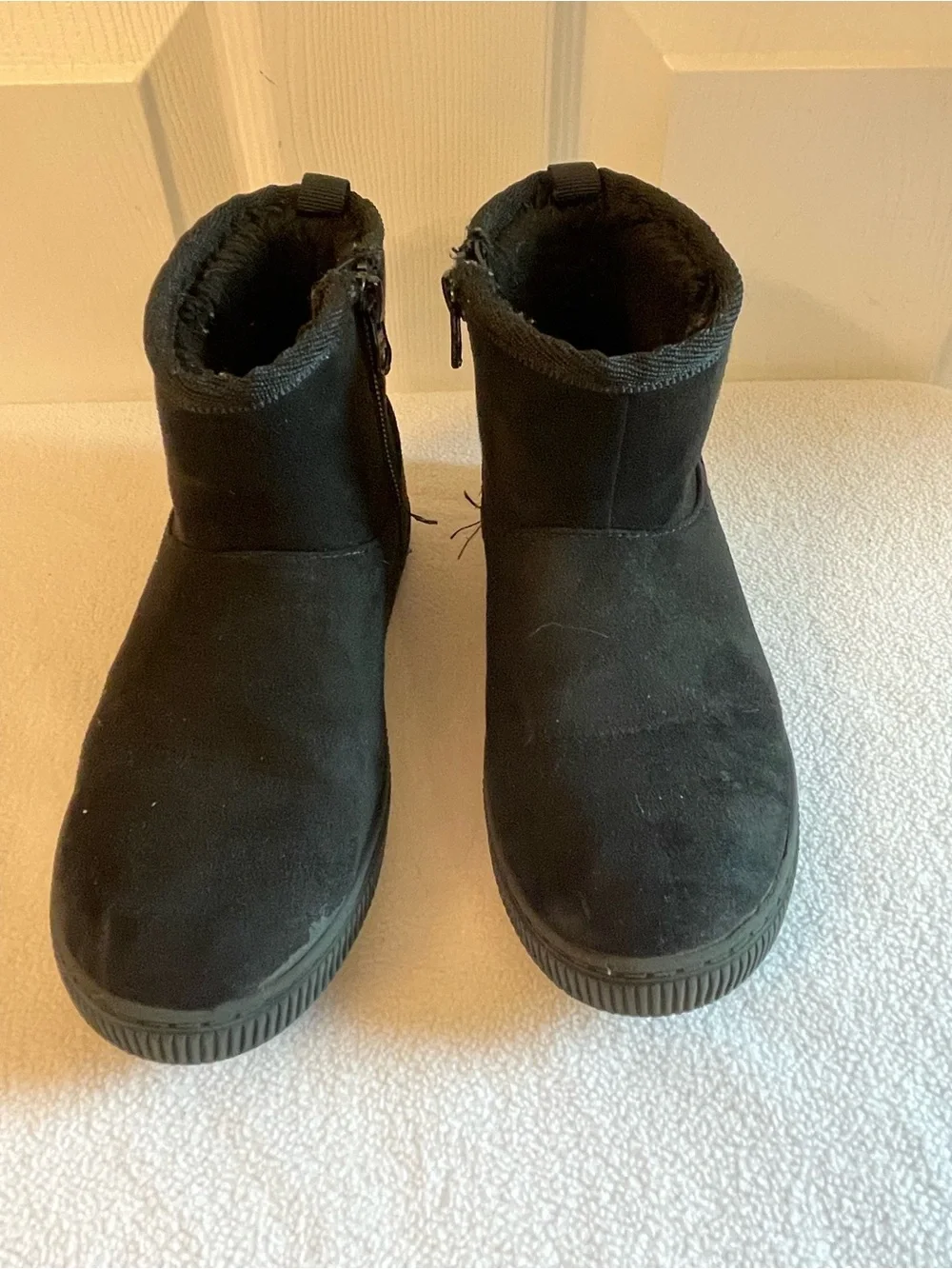 Cat & Jack Black Kids Ankle Boots with Side Zipper